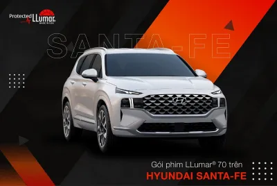 Dán phim cách nhiệt Llumar cho xe Hyundai Santafe